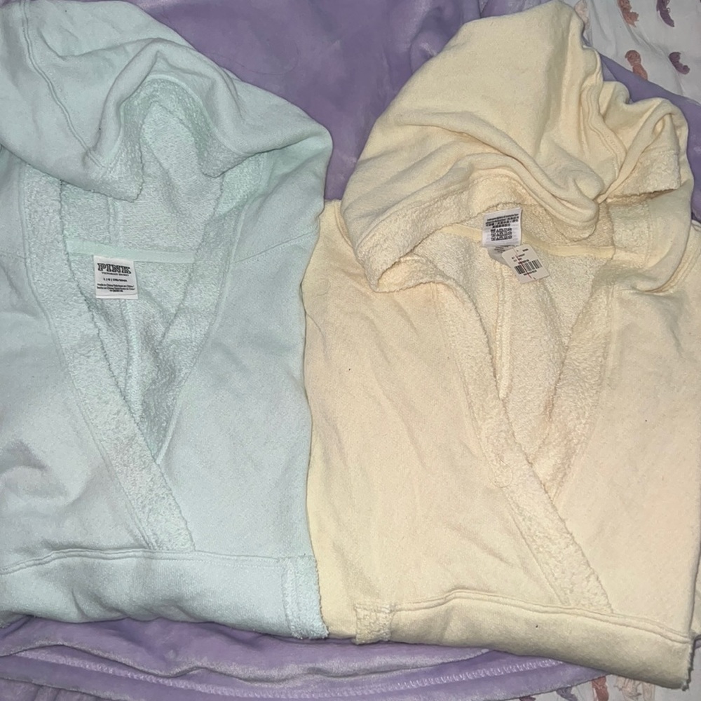 2 PINK towel sweatshirts